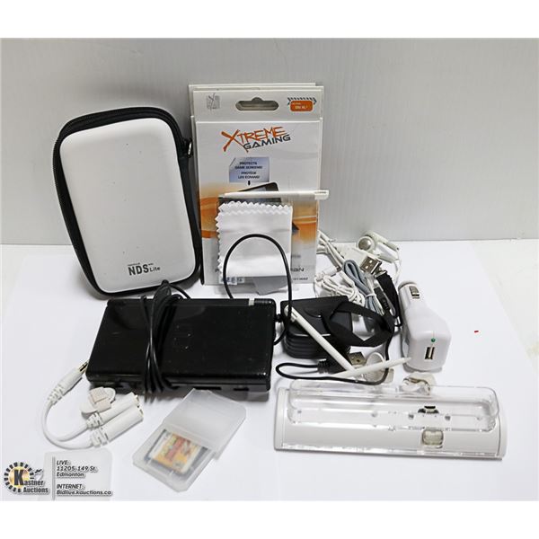 NINTENDO DS LITE WITH MARIO DONKEY KONG GAME,