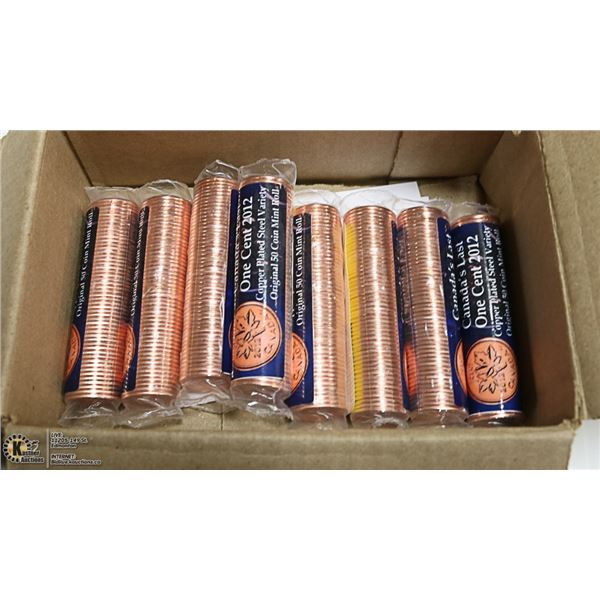 8 ROLLS OF 2012 LAST YEAR PENNIES