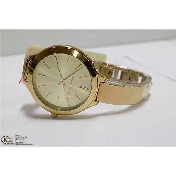NEW MICHAEL KORS GOLD TONE MENS WATCH