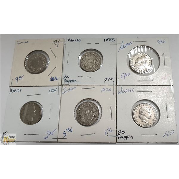 SWITZERLAND OLD COIN SET 20 RAPPEN