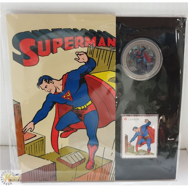 SUPER MAN STAMP/COIN SET