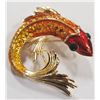 Image 1 : LUCKY FISH  BROOCH WITH RHINESTONE EYES