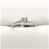 Image 1 : 46) PLATINUM DIAMOND SOLITAIRE RING.