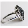 Image 1 : 10 KARAT WHITE GOLD BLUE DIAMOND RING