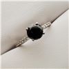 Image 2 : 26) PLATINUM BLACK DIAMOND RING