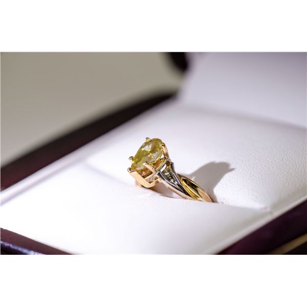 19) 10K YELLOW AND WHITE GOLD DIAMOND RING
