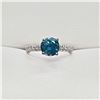 Image 1 : 47)  PLATINUM FANCY COLOURED BLUE DIAMOND RING