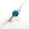 Image 2 : 47)  PLATINUM FANCY COLOURED BLUE DIAMOND RING