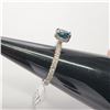 Image 4 : 47)  PLATINUM FANCY COLOURED BLUE DIAMOND RING