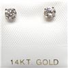 Image 1 : 44) 14 KARAT WHITE GOLD DIAMOND EAR STUDS