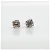 Image 2 : 44) 14 KARAT WHITE GOLD DIAMOND EAR STUDS