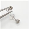 Image 3 : 44) 14 KARAT WHITE GOLD DIAMOND EAR STUDS