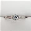Image 2 : 50) 14 CARAT WHITE GOLD DIAMOND SOLITAIRE RING