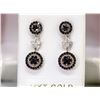 Image 2 : 2) 14 KARAT WHITE GOLD PAIR BLACK DIAMOND EARRING