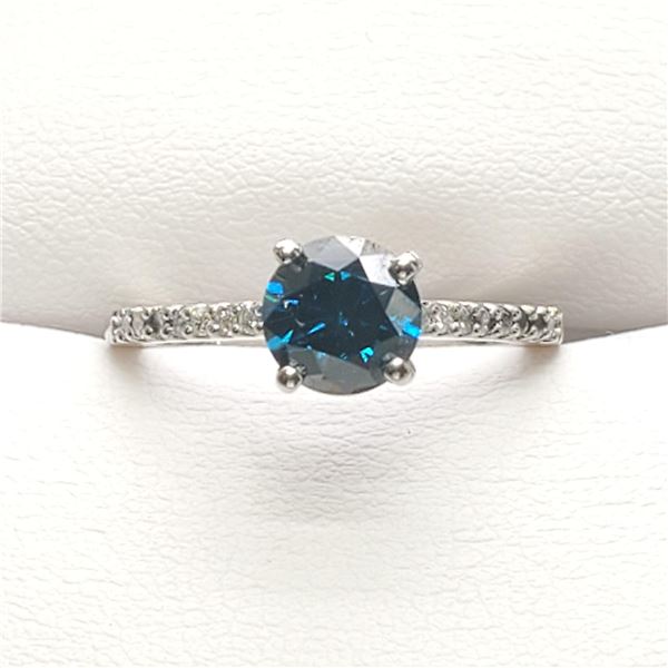 1)  PLATINUM FANCY COLORED BLUE DIAMOND RING