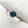 Image 3 : 1)  PLATINUM FANCY COLORED BLUE DIAMOND RING
