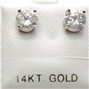 Image 1 : 17) 14 KARAT WHITE GOLD DIAMOND EAR STUDS