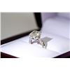 Image 1 : 25) 10 KARAT WHITE GOLD FANCY CUT DIAMOND RING.