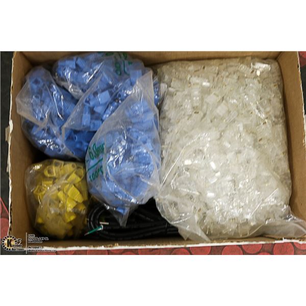 BOX OF NETWORK CABLE TIPS AND POWER CHORDS