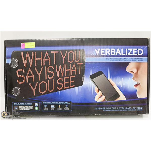 VERBALIZED DIGITAL WIRELESS MESSAGING SIGN