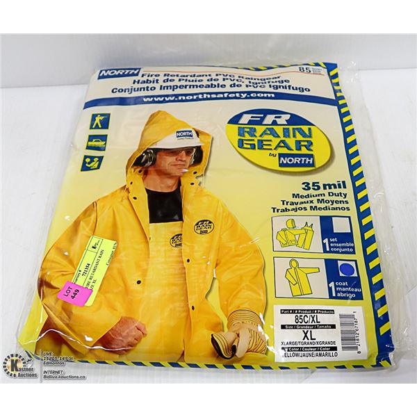 NORTH FIRE RETARDANT RAIN GEAR SIZE XL