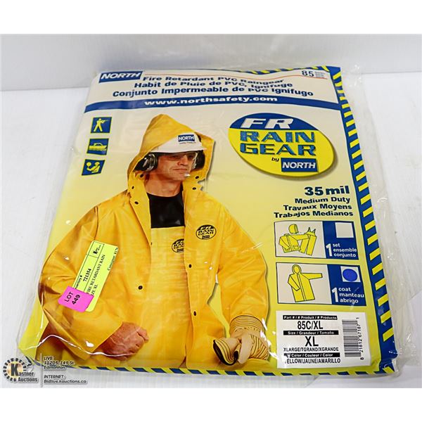 NORTH FIRE RETARDANT RAIN GEAR SIZE XL