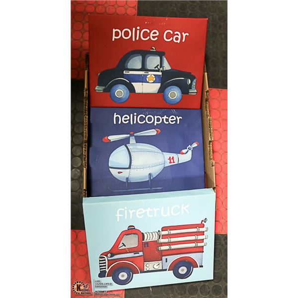 LOT OF 3 WALL HANGING CANVAS PICTURES