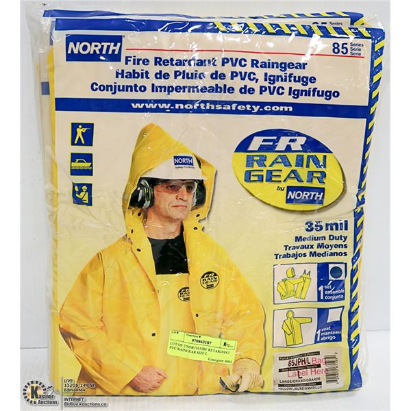 LOT OF 2 NORTH FIRE RETARDANT PVC RAINGEAR SIZE L
