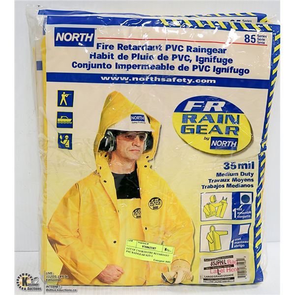 LOT OF 2 NORTH FIRE RETARDANT PVC RAINGEAR SIZE L