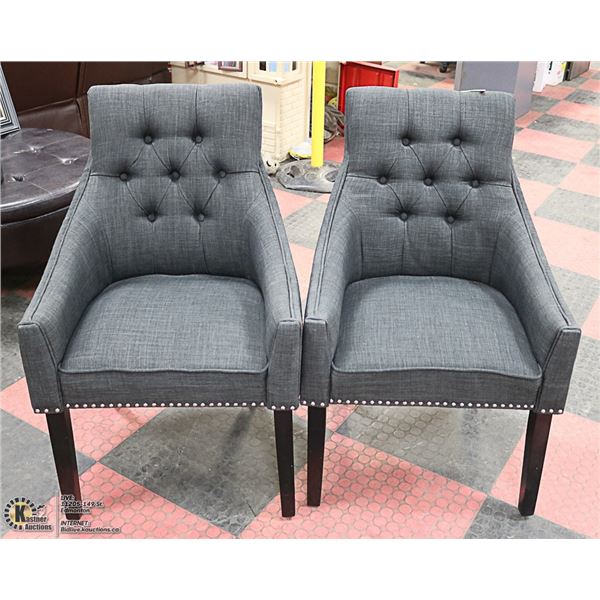 PAIR OF MODERN OCCASIONAL CHAIRS IN DARK GREY