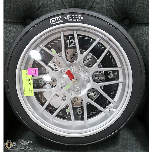 OK TIRE CLOCK 14" DIAMETER