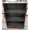 Image 1 : BLACK 3 SHELF BOOK CASE 25" X 10" X 36"