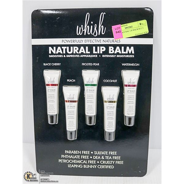 WHISH NATURAL LIP BALM SET 5 PACK