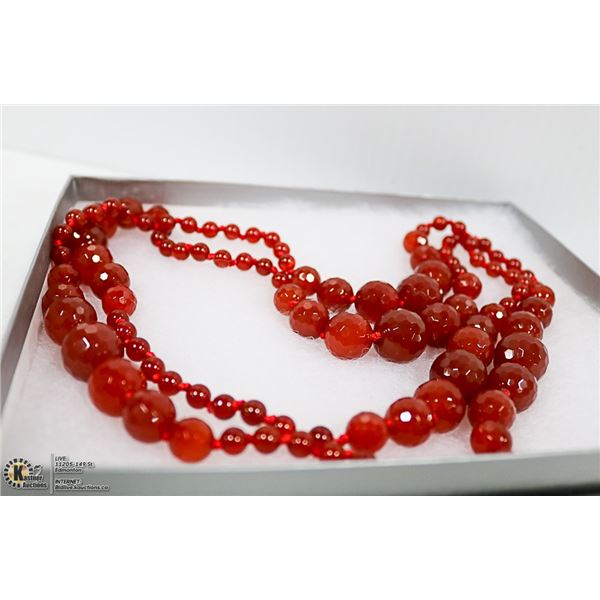 RED BEADED NECKLACE