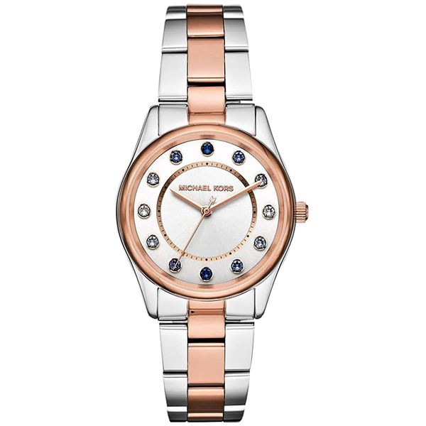 NEW MICHAEL KORS COLORED CRYSTAL TWO TONE MSRP$295