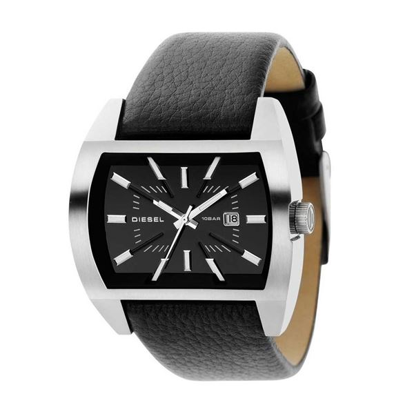 NEW DIESEL BLACK DIAL BLACK LEATHER STRAP MSRP$259