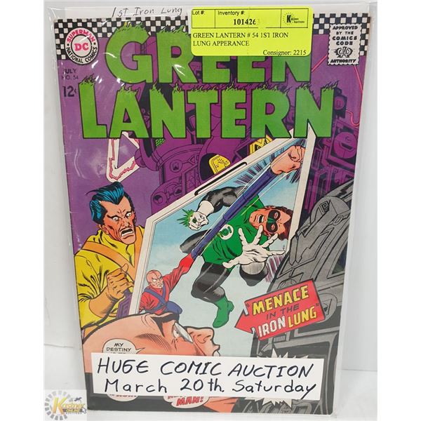 GREEN LANTERN # 54 1ST IRON LUNG APPERANCE