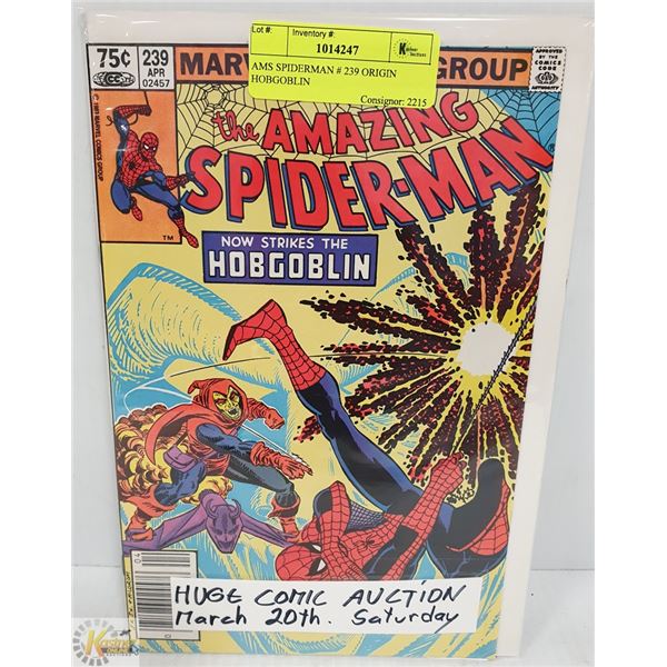AMS SPIDERMAN # 239 ORIGIN HOBGOBLIN