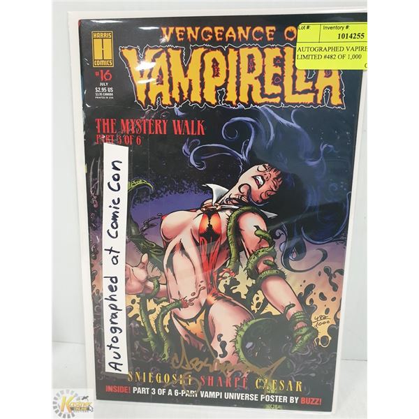AUTOGRAPHED VAPIRELLA # 16 LIMITED #482 OF 1,000