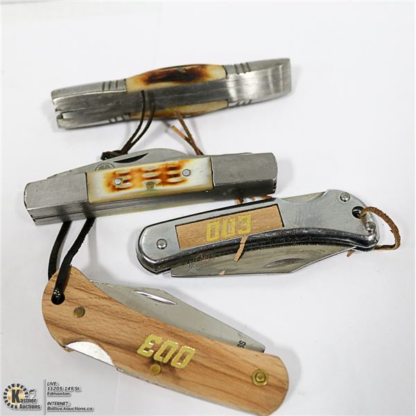 LOT OF 4 NEW FOLDING POCKET KNIVES