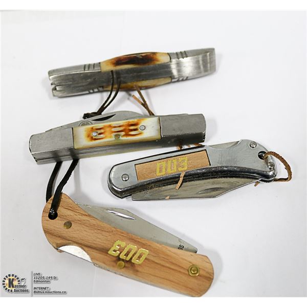 LOT OF 4 NEW FOLDING POCKET KNIVES