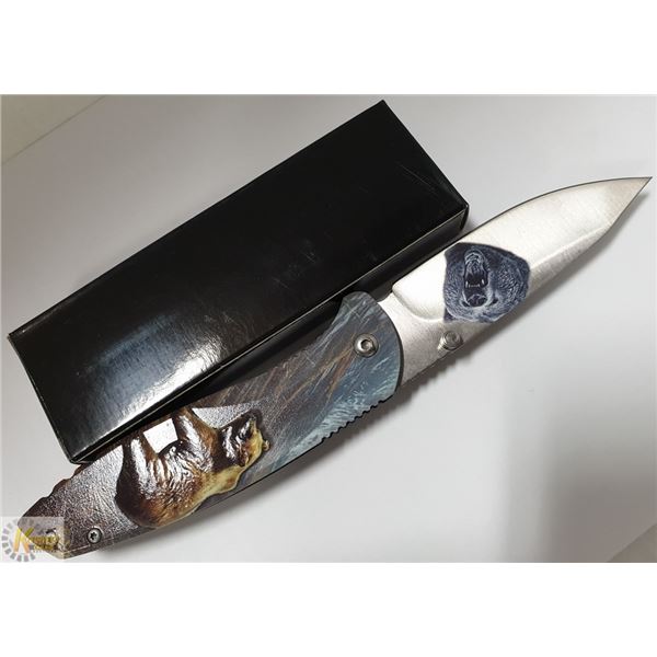 NEW BEAR THEMED FOLDING POCKET KNIFE