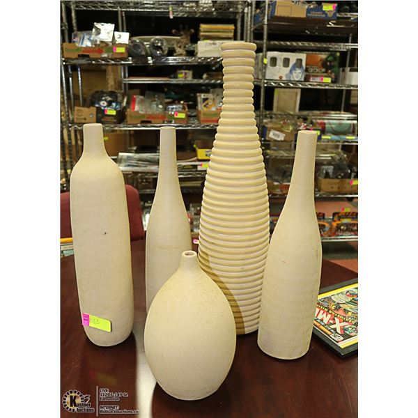 LOT OF 5 ASSORTED VASES
