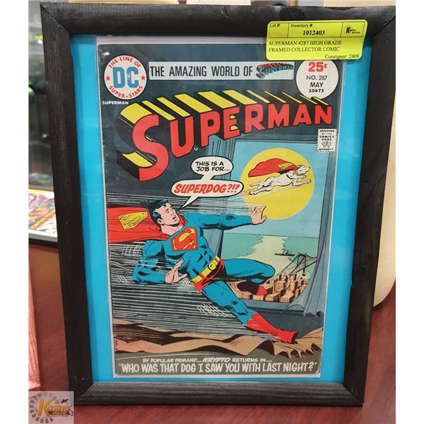 SUPERMAN #287 HIGH GRADE FRAMED COLLECTOR COMIC