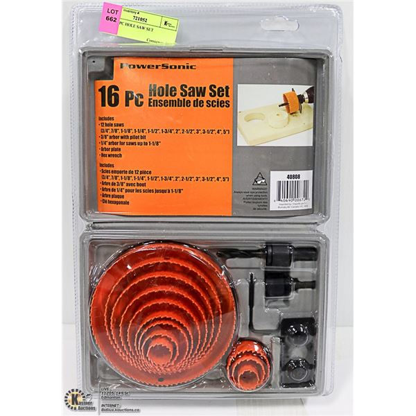 NEW 16PC HOLE SAW SET