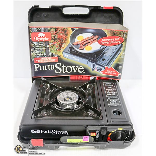 NEW OLYMPIA DELUXE PORTA-STOVE W/ 1 CAN OF FUEL