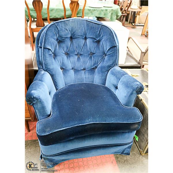 BLUE VELVET CHAIR
