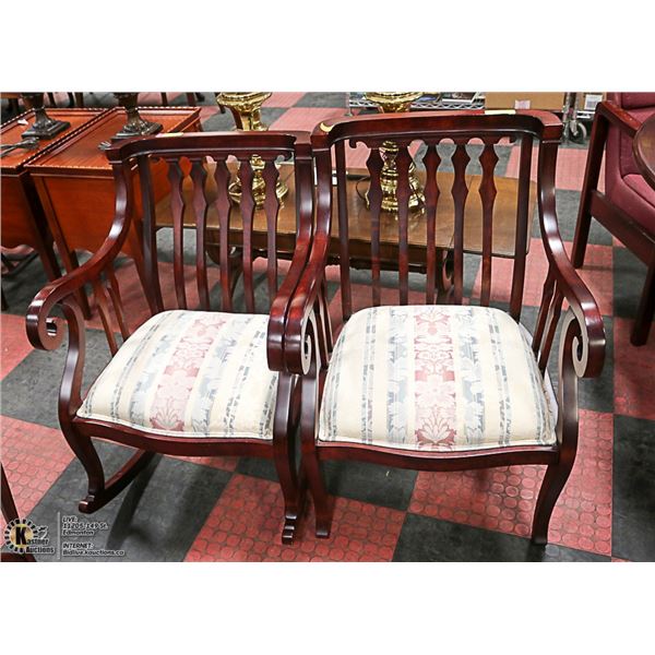 SOLID WOOD & FABRIC ROCKING CHAIR SOLD WITH
