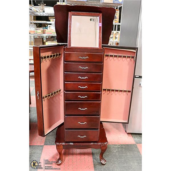 FLOOR STANDING WOOD JEWELLERY BOX 41" TALL