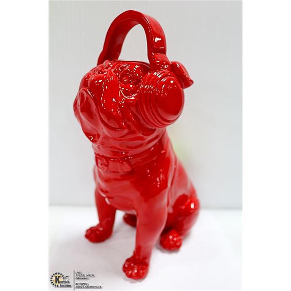 RED BULLDOG W/ HEADPHONES - THREE